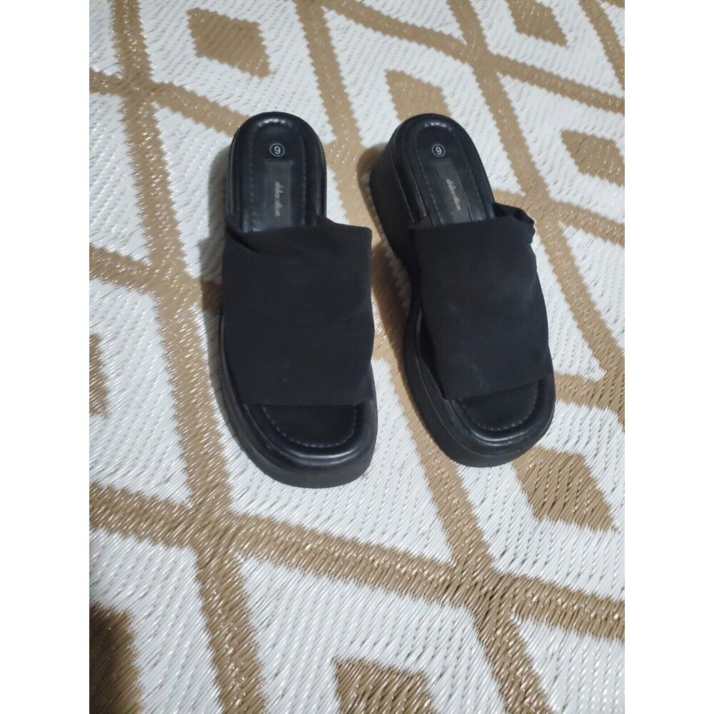 Vintage  Xhilaration Y2K 90's Chunky Platform Black  Sandals Slides SZ 9 - Picture 2 of 10
